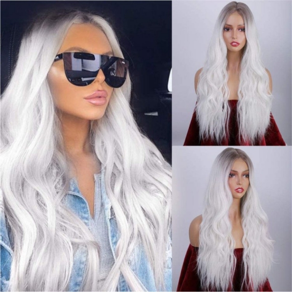 Blooming Hair Other - Blooming Hair 26" White Ombre Wig